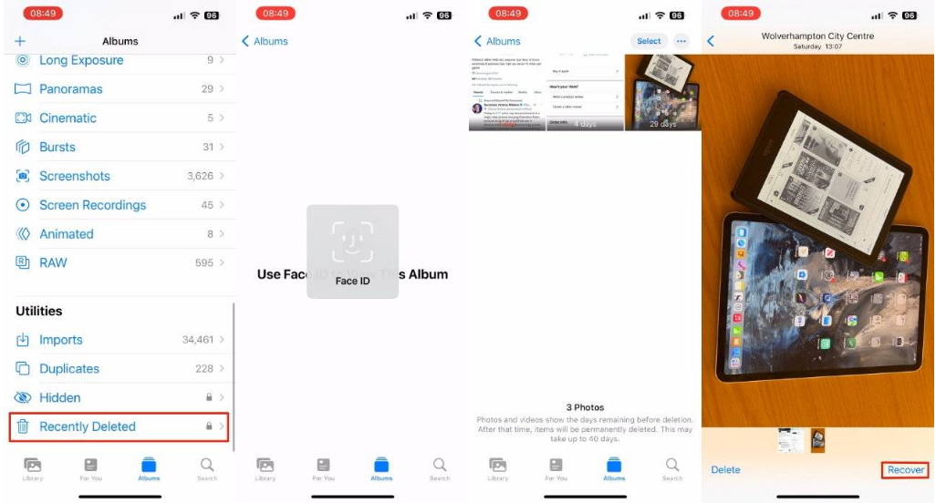 奇台苹果14维修分享 iPhone14 上恢复已删除的照片 