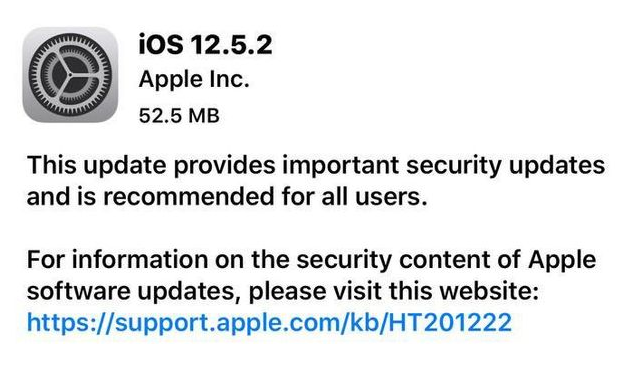 奇台苹果手机维修分享iOS12.5.2发布，建议所有老苹果用户安装 